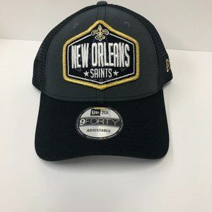 New Orleans Saints New Era 9FORTY Hat NFL Draft Trucker Black Snapback Cap Hat